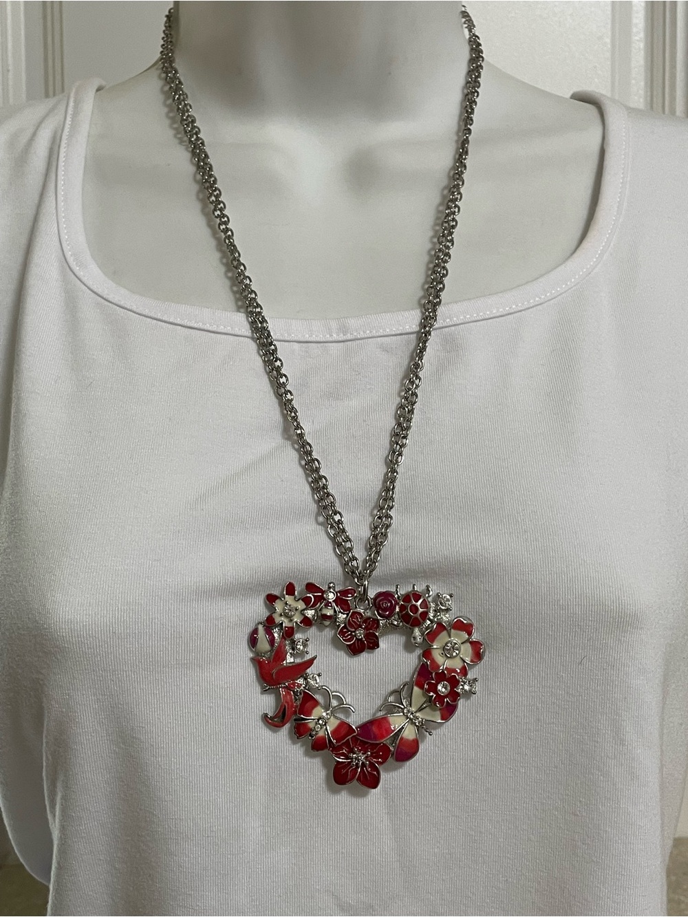 Bijoux Terner Nature Floral Heart Wreath Necklace